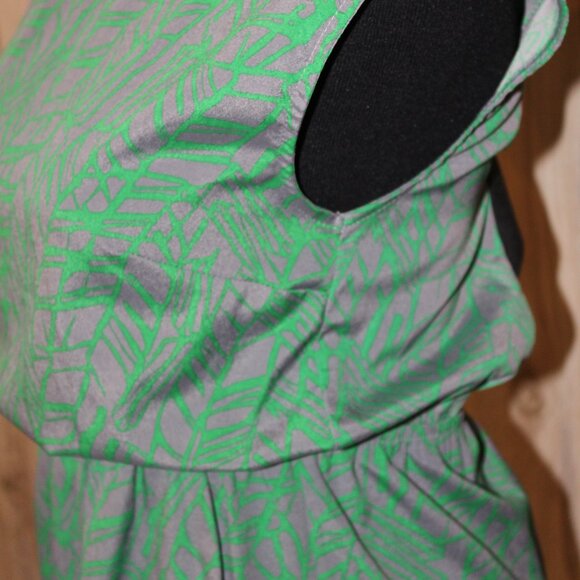 SALE Prevett Criss Cross Back Green Gray Lightweight Dress Small S Pre-Loved - Picture 9 of 15